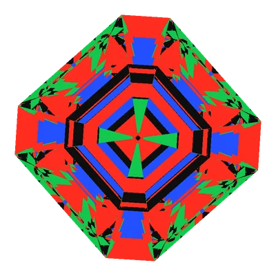 Light Return map of the Asscher Cut in diamond, a computed render.