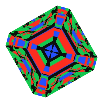 Emerald Square Cut, face-up Light Return map in diamond