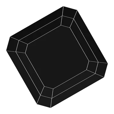 Emerald Square Cut, face-up facet map