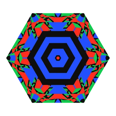 Hexagon Cut, face-up Light Return map in diamond