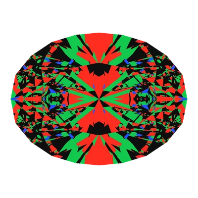 Light Return map of the Oval Cut in diamond, a computed render.