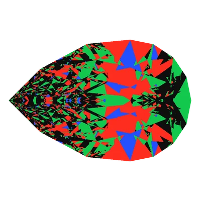 Light Return map of the Pear Cut in diamond, a computed render.