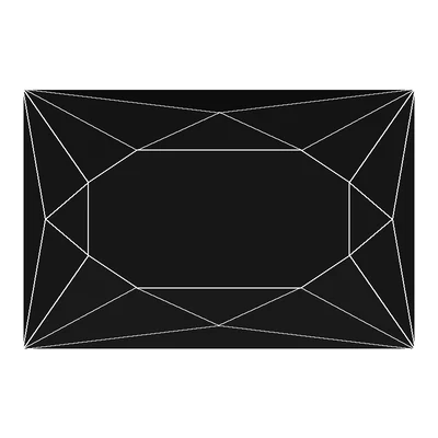 Rectangle Cut, face-up facet map