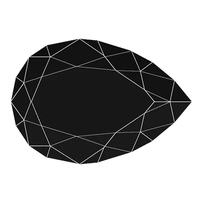 Teardrop Cut, face-up facet map