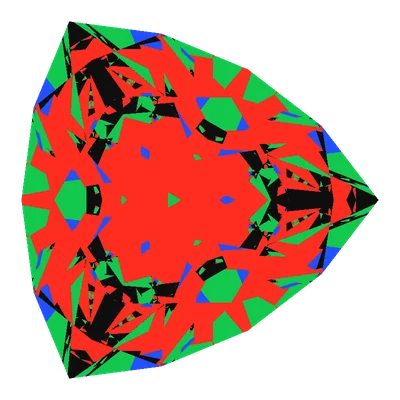 Trilliant Cut, face-up Light Return map in diamond